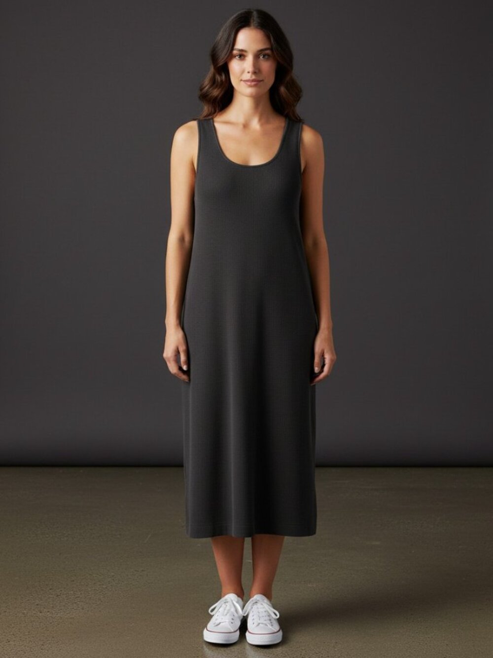 Original TY Wear Black Denim Midi Tank Dress